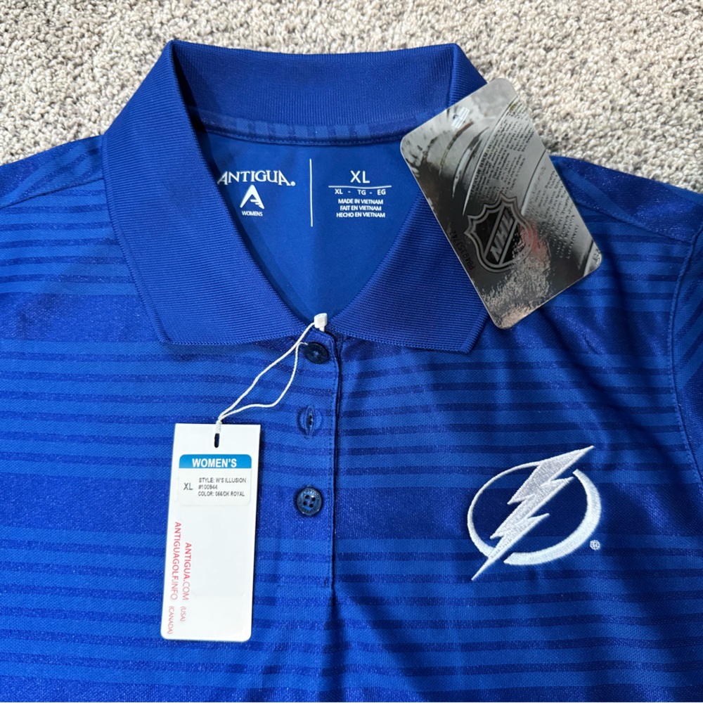 Women’s Tampa Bay Lightning NHL Antigua Blue Jersey Performance Top